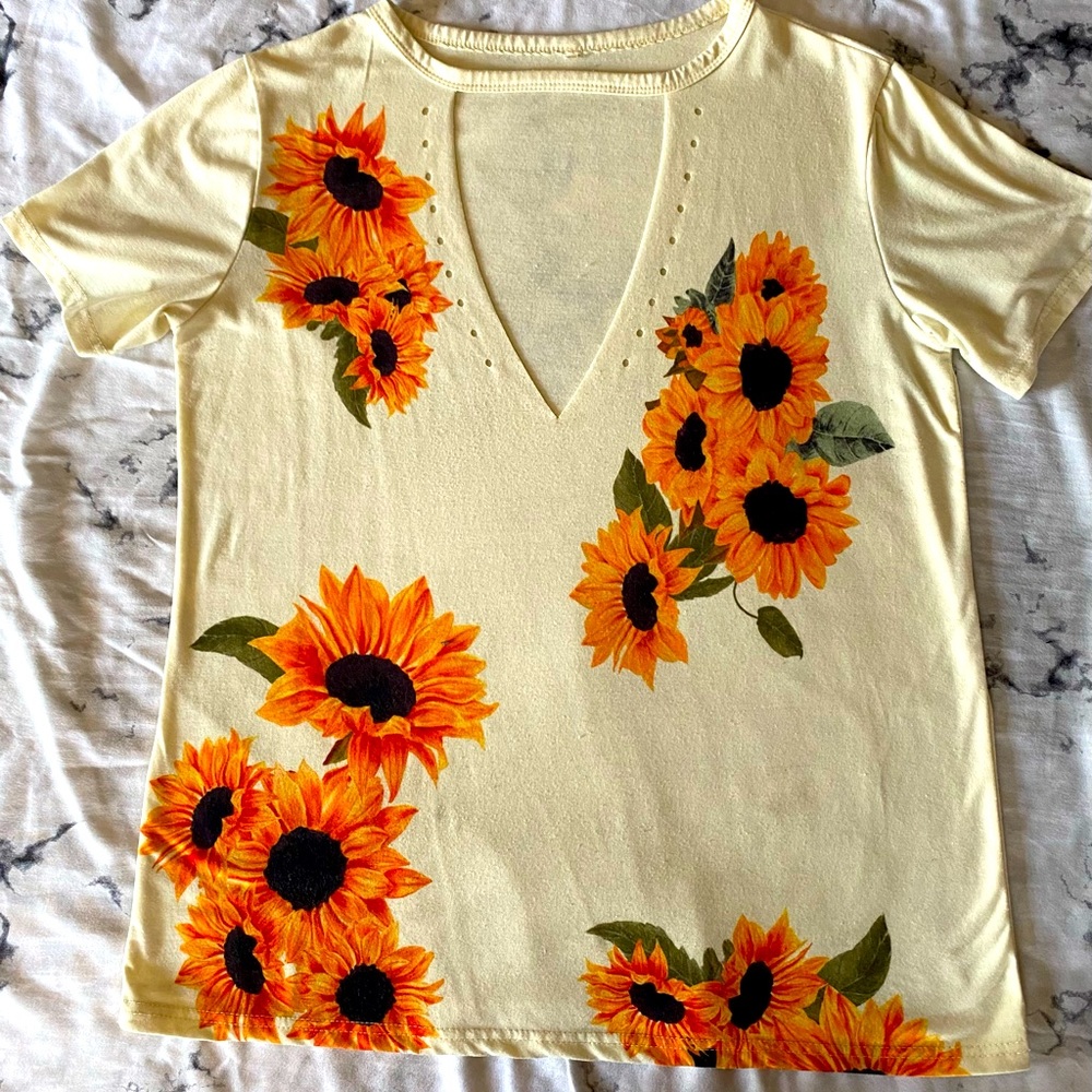 Cream Sunflower shirt